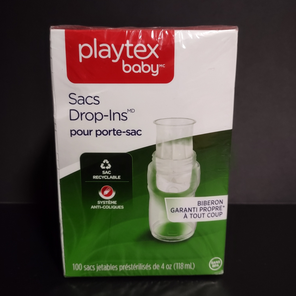 Brand New Sealed 100 Playtex Nurser Drop-Ins Pre Sterilized Liners 4 OZ 118 ML